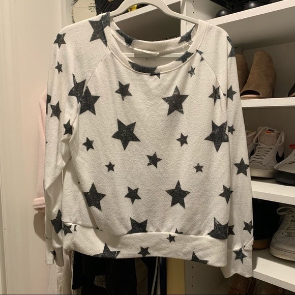 Sweaters - Black and White Stars Sweater